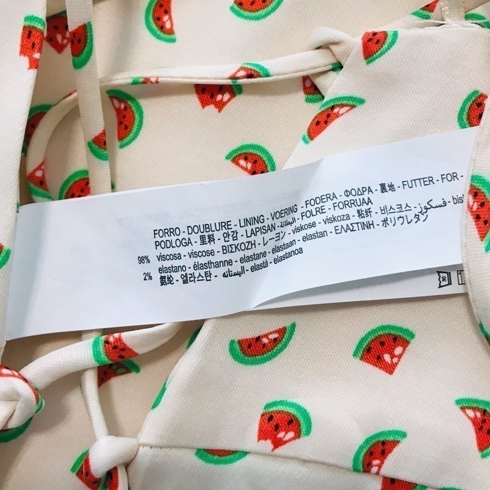 New! ZARA Y2K Watermelon Strappy Bandanna Satin Cropped Printed Blouse Top - Picture 9 of 9